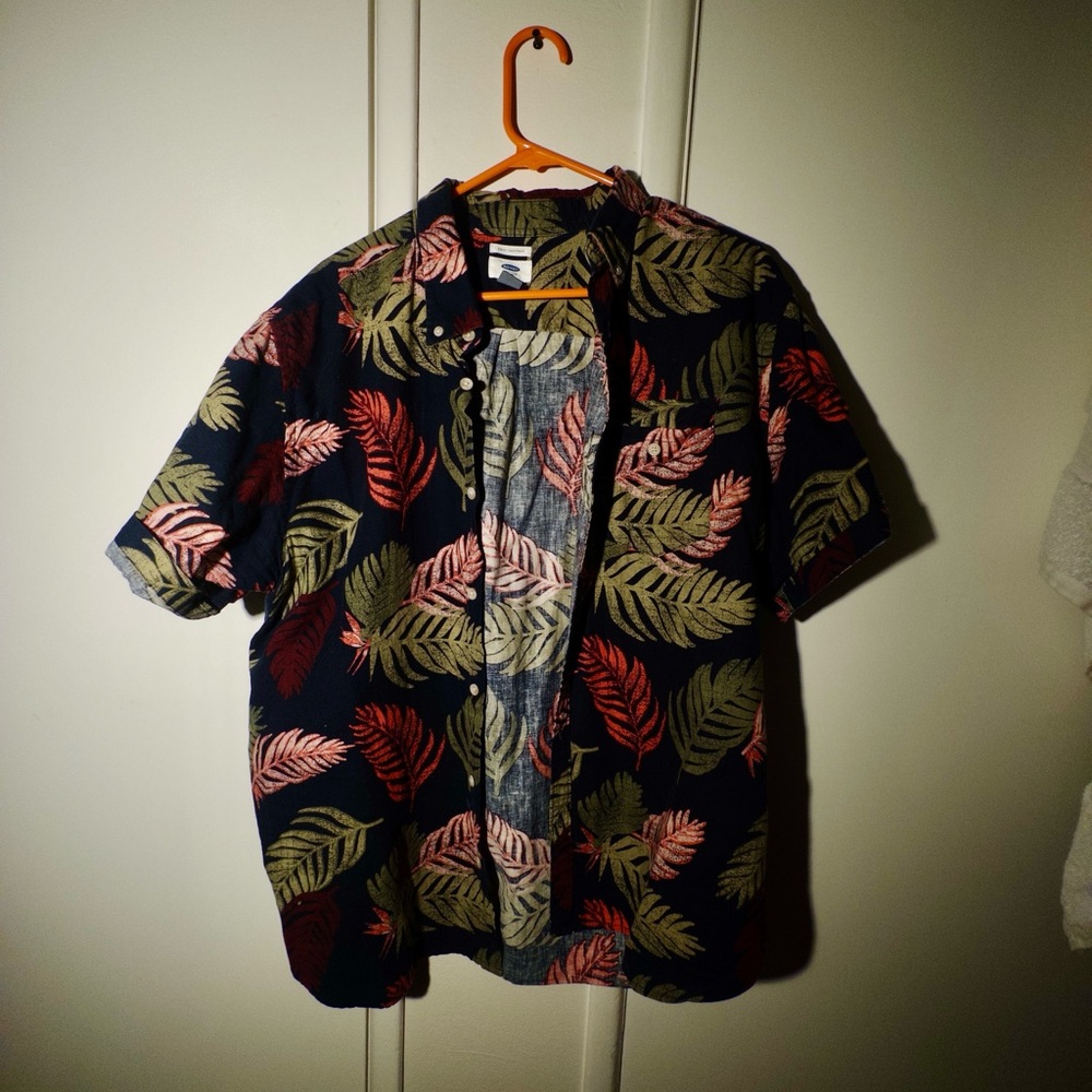 Floral Short Sleeve Button Down Shirt